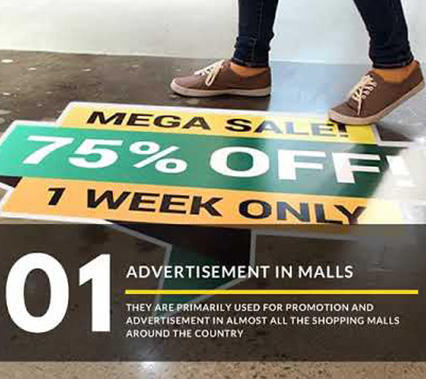 White matte anti-slip floor graphic: double guarantee of safety and material